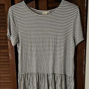 Striped Black and White Women's Top